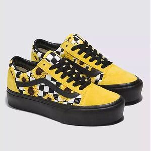Vans Customs Old Skool Sunflowers Platforms Women’s Size 10